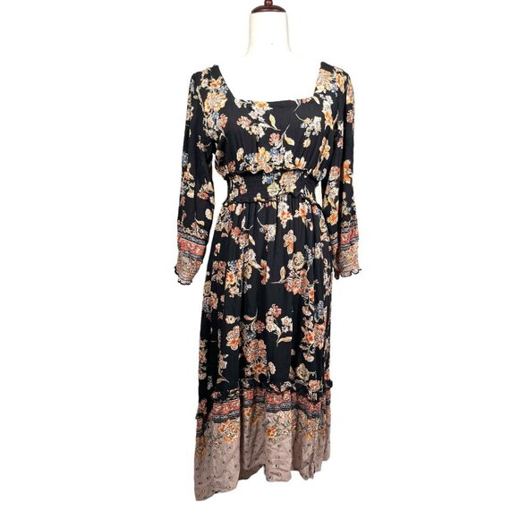 Angie Dresses & Skirts - ANGIE flowy‎ Boho Floral High low Smocked midi dress sz M